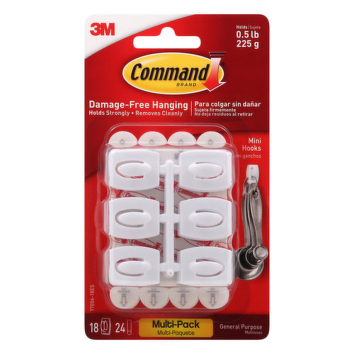 Command Mini Hooks, General Purpose, Multi-Pack