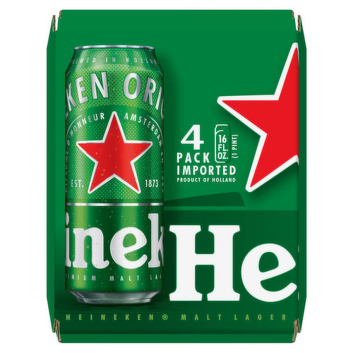 Heineken Beer, Original, 4 Pack