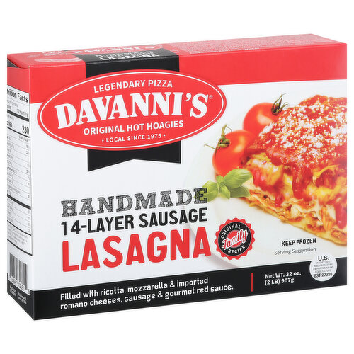 Davanni's Lasagna, 14-Layer Sausage, Handmade