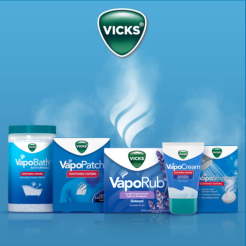 Vicks VapoRub, Chest Rub Ointment, Relief from Cough, Cold, Aches, & Pains  with Original Medicated Vicks Vapors, Topical Cough Suppressant, 1.76 OZ  Each (Pack of 2) 