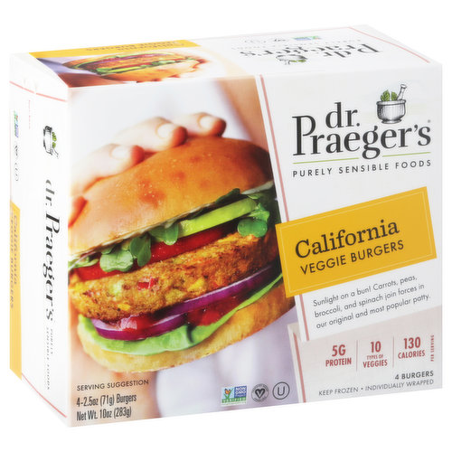 Purely sensible foods. We Make Food That Makes Sense: We are Dr. Praeger's - a multi-generational, family-owned food company, founded by two heart surgeons. We're committed to encouraging a way of eating sensibly through inspired offerings. Everything we create in our own kitchen starts with no-compromise recipes that help support an active lifestyle, so your appetite rules, not your schedule. While the world has changed over the last 20 years that we've been in business, we remain true to our values and continue to create products that make our dads proud. Where You Recognize All the Ingredients: Our recipes are full of pronounceable ingredients with irresistible flavor and uncommon combinations. Tasty and smart aren't meant to be apart. Sense of Family: Brings families together to share nutritious meals and snacks. Sense of Community: Supports organizations that share our commitment to strengthening communities. Multi-Sense(ory) Meals: Provides meals that create an enjoyable food experience. Sense-ibly Sourced: Crafts foods made with traceable ingredients.