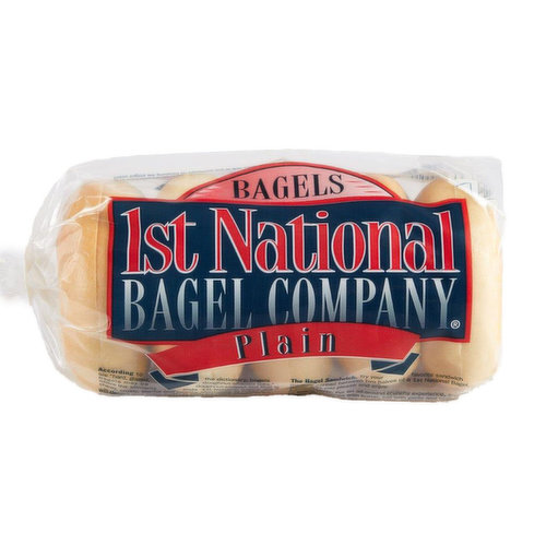 1st National Bagel Company Bagels, Plain, Pre-Sliced