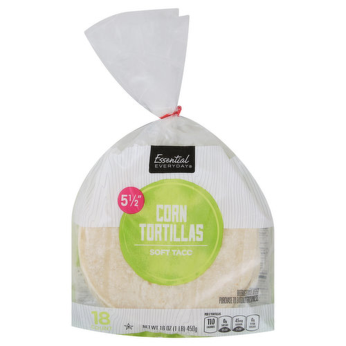 Essential Everyday Corn Tortillas, Soft Taco, 5.5 Inch