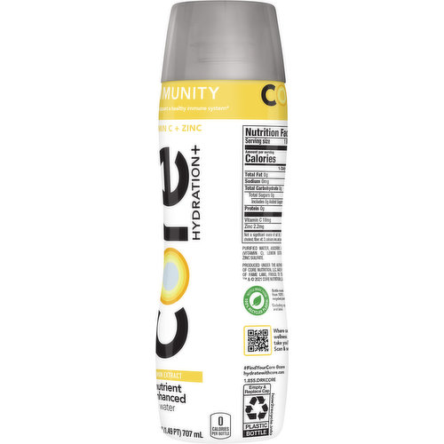Core Hydration Water, Nutrient Enhanced, Lemon Extract