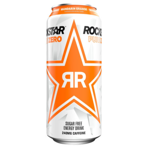 Rockstar Pure Zero Energy Drink, Sugar Free, Mandarin Orange