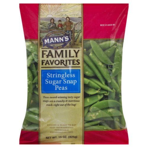 Mann's Family Favorites Sugar Snap Peas, Stringless