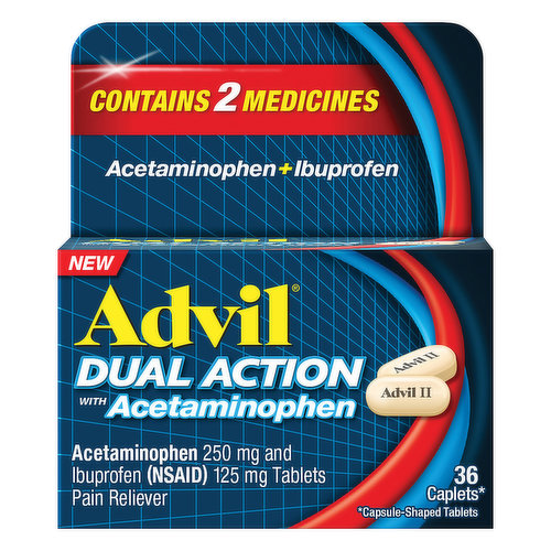 Advil Acetaminophen + Ibuprofen, Dual Action, Caplets