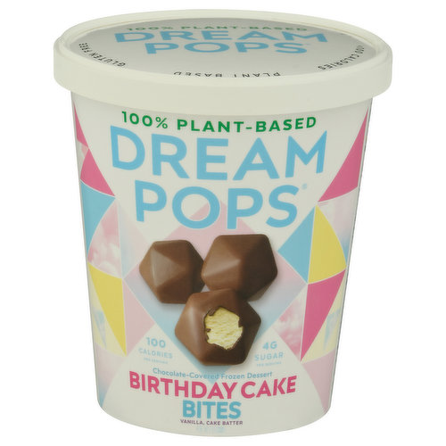 Dream Pops Frozen Dessert, Chocolate-Covered, Birthday Cake Bites