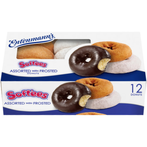 Entenmann's Soft'ees Plain, Powdered, Frosted Donuts