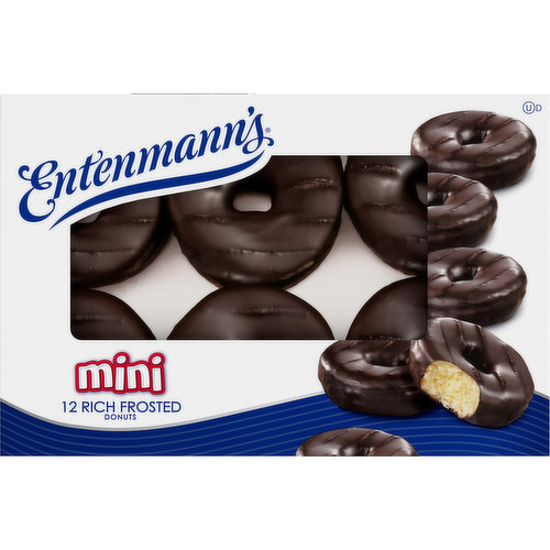 Fall in love with our moist, golden cake-style mini donuts enrobed in rich chocolate frosting. Sized perfectly to enjoy on your own or with friends and family, these delicious Entenmann's Mini Donuts make breakfast, coffee time, tea time, or snack time better! Since 1898, the Entenmann's name has stood for delicious baked goods. Generations of families have made it part of their special occasions and everyday lives. It’s a tradition of quality that is baked into every Entenmann’s product. Everyone’s got a favorite. What’s yours?