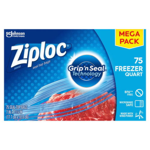  Ziploc Pint Food Storage Freezer Bags, Grip 'n Seal