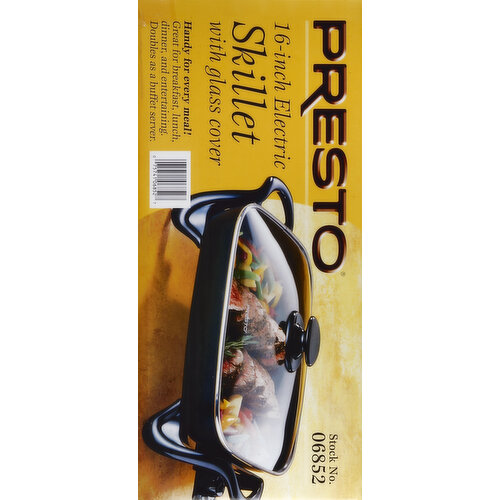 PRESTO 16-INCH ELECTRIC SKILLET TEMPERED GLASS COVER NONSTICK