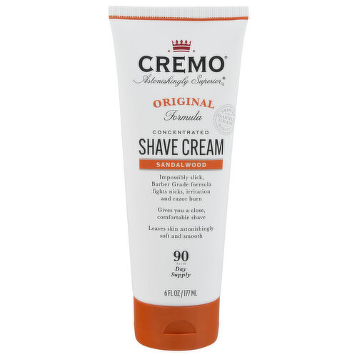 Cremo Shave Cream, Concentrated, Original Formula, Sandalwood