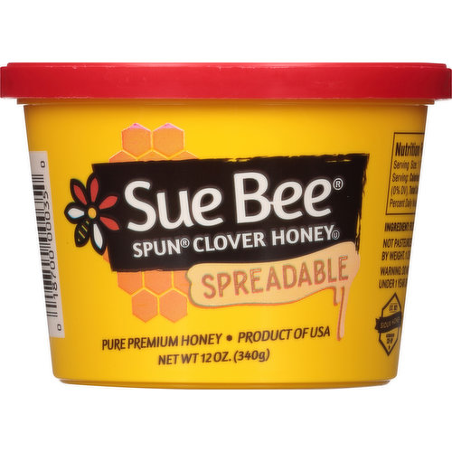 Sue Bee Spun Honey, Clover, Spun, Spreadable
