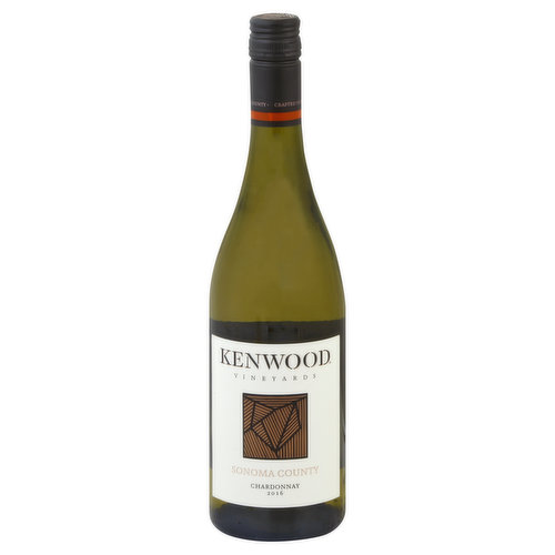 Crafted in Sonoma County. Our Sonoma County wines showcase the vibrant fruit and balanced complexities for which this beautiful region is famous. Chardonnay from our cool climate vineyards within the county is fermented in both oak and stainless steel, ensuring perfect balance of fruit flavor and creamy texture. Select individual barrels are blended to craft a complex wine offering aromatics of baked apple and lime, a lush mouthfeel and a clean mineral finish. Perfect with crisp green salad and roast chicken. www.kenwoodvineyards.com. Visit Responsibility.org. Alc. 13.5% by vol. Vinted and bottled by Kenwood Vineyards, Kenwood, CA.