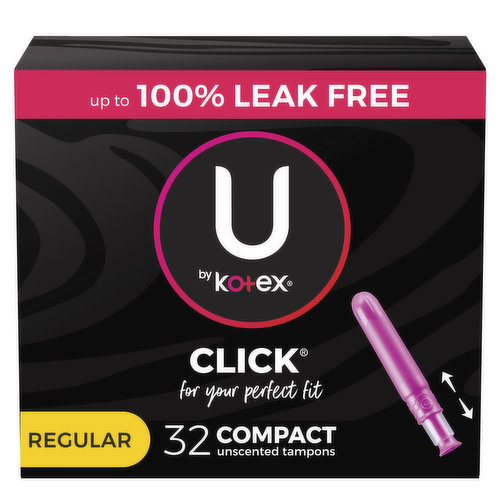 U By Kotex Click Tampons, Compact, Regular, Unscented