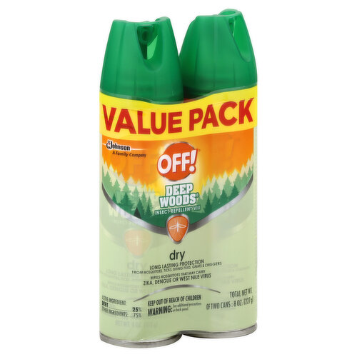 Off Insect Repellant VIII, Deep Woods, Dry, Value Pack