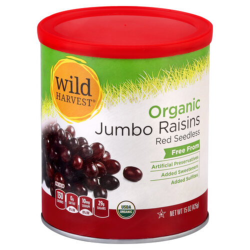 Wild Harvest Organic Raisins, Red Seedless, Jumbo