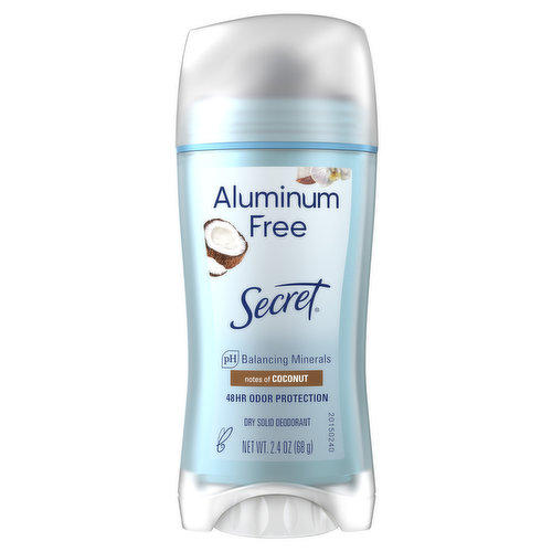 Secret Aluminum Free Aluminum Free Deodorant for Women, Coconut, 2.4 oz