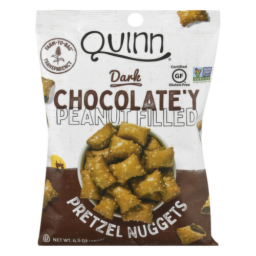 Quinn Pretzel Nuggets, Dark Chocolate'y Peanut Filled