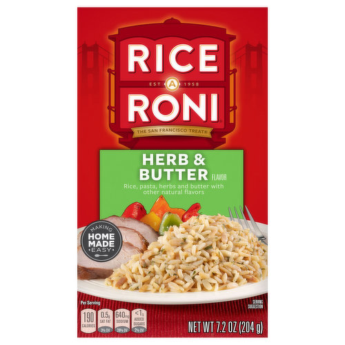 Rice-A-Roni Rice A Roni Rice Pasta Herb & Butter Flavor 7.2 Oz