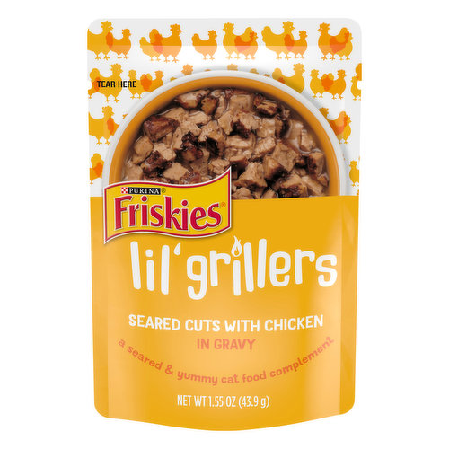 Friskies Lil' Grillers Gravy Wet Cat Food Complement, Lil' Grillers Seared Cuts With Chicken