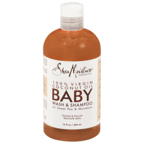 Shea Moisture Wash & Shampoo, Baby, with Sweet Pea & Murumuru