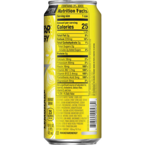 rockstar nutrition facts