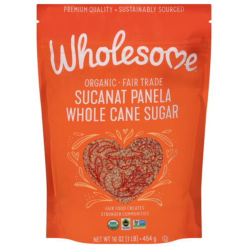 Wholesome Whole Cane Sugar, Organic, Sucanat Panela