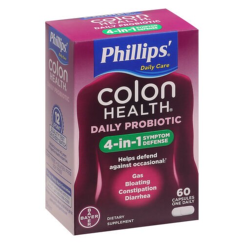 Phillips' Colon Health Daily Probiotic, 4-in-1 Symptom Defense, Capsules