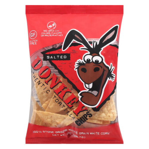 Donkey Chips Tortilla Chips, Salted
