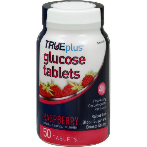 TRUEplus Glucose, 4 g, Tablets, Raspberry