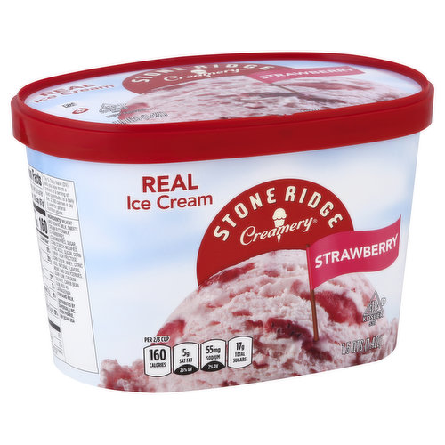 Real ice cream. Per 2/3 Cup: 160 calories; 5 g sat fat (25% DV); 55 mg sodium (2% DV); 17 g total sugars. At Stone Ridge Creamery we love making and eating ice cream. It's our passion. We use only the best ingredients, and don't take any shortcuts. Each and every batch is slow-churned to creamy, delicious perfection. Maybe that's why our premium ice cream tastes so good. Whichever flavor you choose, there's a smile in every scoop. 100% quality guaranteed. Like it or let us make it right. That's our quality promise. supervaluprivatebrands.com.
