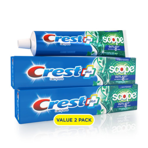 Crest Whitening Plus Scope Whitening Plus Scope Outlast Toothpaste, Long Lasting Mint, 5.4 oz