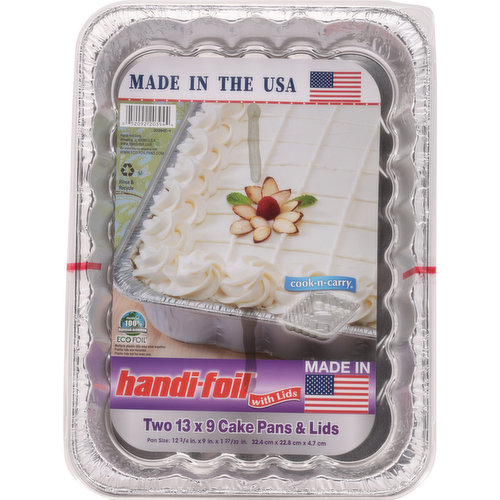 Handi-Foil Eco-Foil Cook-n-Carry Ready Mix Cake Pans w/ Lid, 2 Pack