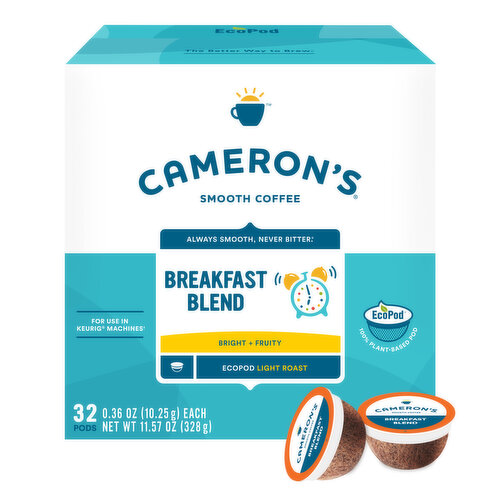 Cameron's Coffee, Light Roast, Breakfast Blend, EcoPods