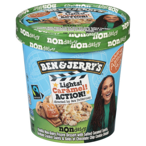 Ben & Jerry's Frozen Dessert, Non Dairy, Lights Caramel Action