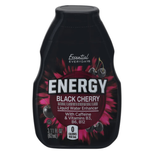 Liquid Water Enhancer, Energy, Black Cherry