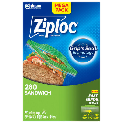 Ziploc Seal Top Bags, Grip'n Seal Technology, Mega Pack