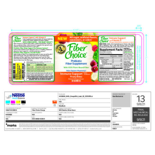 Fiber Choice Fruity Bites Daily Prebiotic Fiber Supplement Gummies