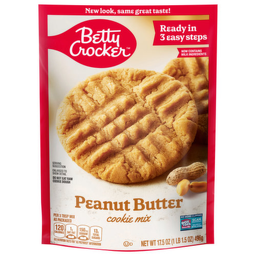 With NO artificial flavors and NO colors Betty Crocker peanut butter cookie mix is delicious and packed with flavor that both kids and adults will love
