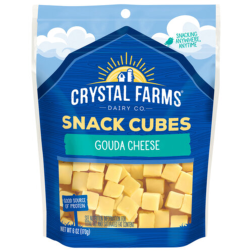 Crystal Farms Cheese, Gouda, Snack Cubes