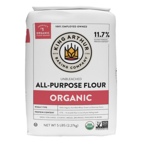 King Arthur All-Purpose Flour, Organic, Unbleached - 5 lbs (2.27 kg)