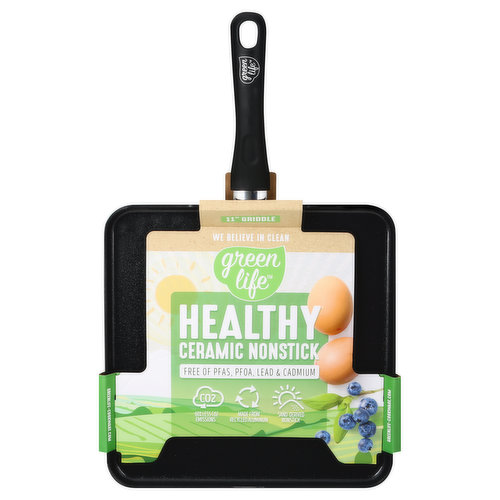 Green Life Griddle, Healthy Ceramic Nonstick, 11 Inches