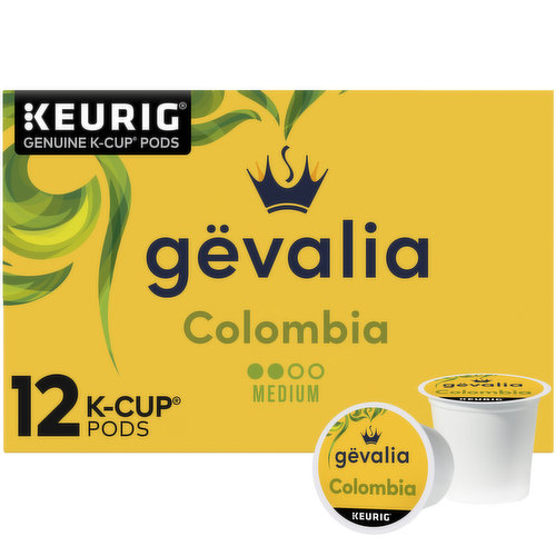 Gevalia Colombian Single Origin K‐Cup® Coffee Pods fill your mug with rich and never-bitter medium roast coffee. Gevalia beans are slow roasted, snap cooled to lock in flavor and aroma. We provide the perfect care for the perfect cup. Founded in Gavle, Sweden in 1853, Gevalia K Cup coffee pods are made with 100% Arabica beans sourced exclusively from the mountainous regions of Colombia. Our full-flavored Colombian coffee k cups can be used for all Keurig® 1.0 & 2.0 brewing systems. Each 12-count box of medium roast k cups is great for those keeping Kosher. Gevalia K‐Cup® Pods lock in exquisite coffee taste until you’re ready to awaken your senses. Try Gevalia Coffee K Cups and experience 150 years of Swedish tradition.