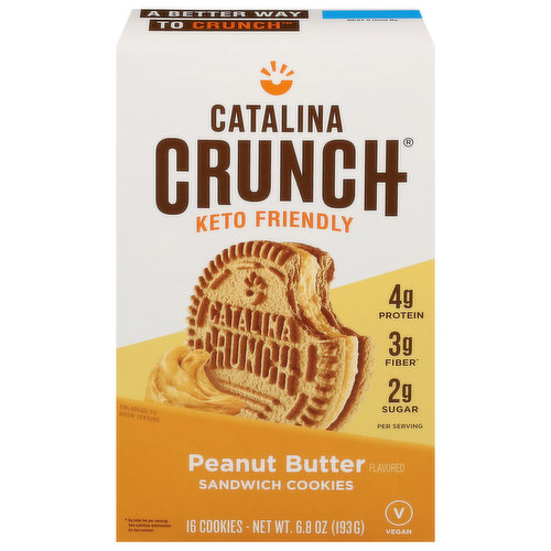 Catalina Crunch Sandwich Cookies, Keto Friendly, Peanut Butter