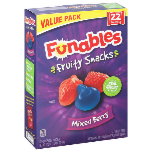 Funables Fruity Snacks, Mixed Berry, Value Pack