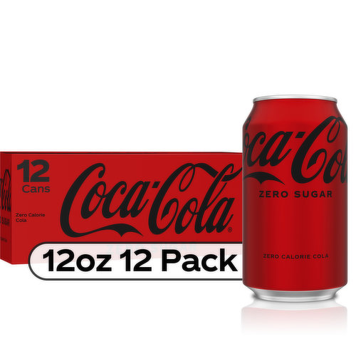 Coca-Cola Zero Sugar Diet Soda Soft Drink, 12 fl oz, 12 Ct