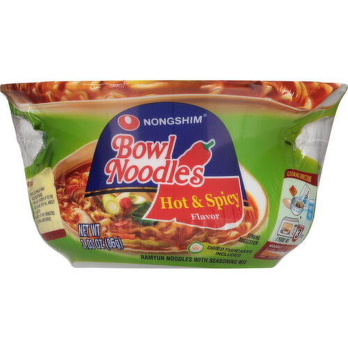 Nongshim Noodle Soup, Bowl, Hot & Spicy Flavor - 3.03 oz