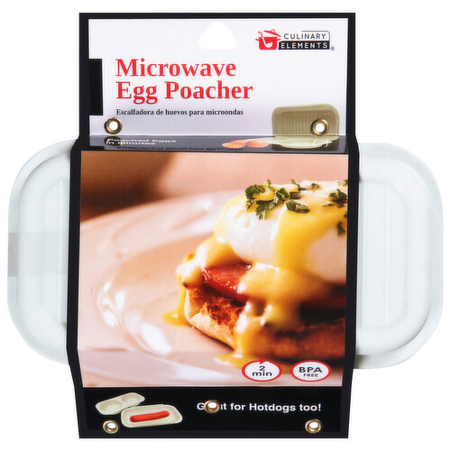 1* 2 Cup Microwave Egg Poacher, White, Poached Egg Maker Microwave